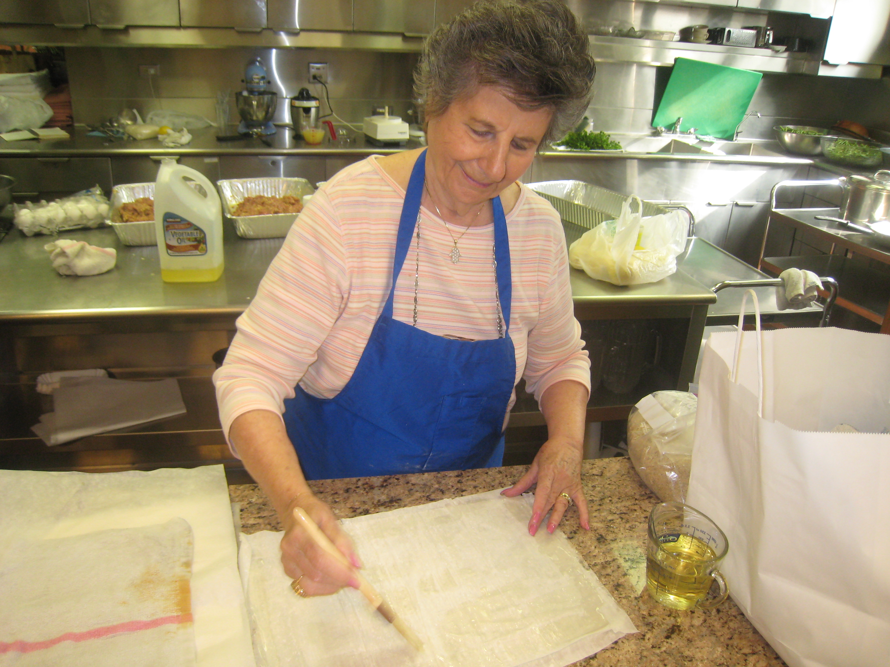 Kaye Israel making Baklava